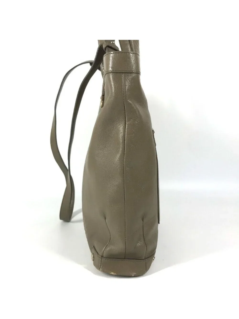 Bvlgari Shoulder Bag Sbulgari Logo Leather Gray